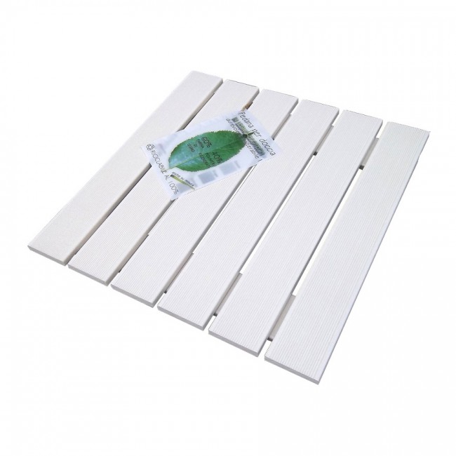 Pedana Per Doccia Esterna.Pedana Doccia In Legno Ecotech Bianco Cm 49 5 X 49 5 Per Piatti Da 70 X 70 Onlywood