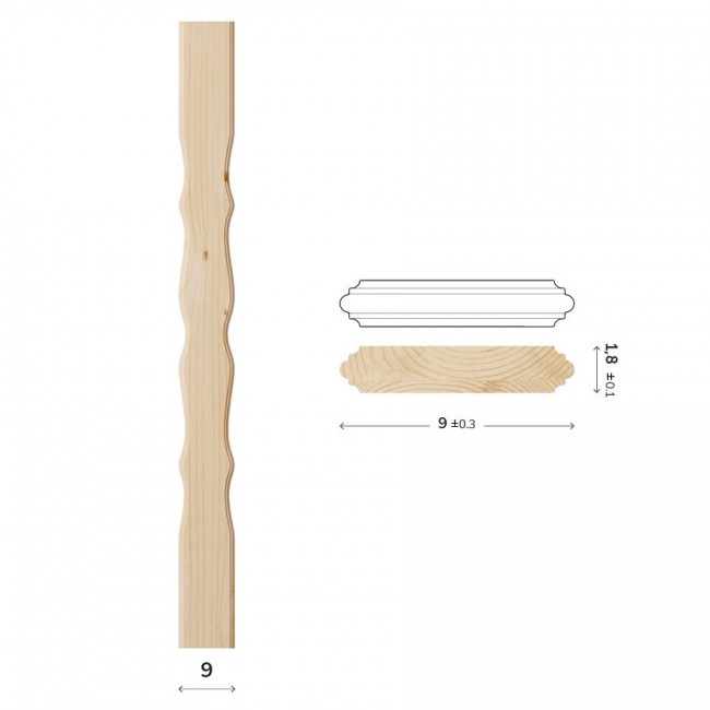 Onlywood Stecche in legno per balcone - Squadrato Sagomato in Larice 30-160  cm - 15 colori - Onlywood